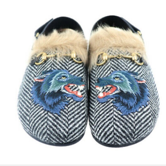 gucci wolf slippers